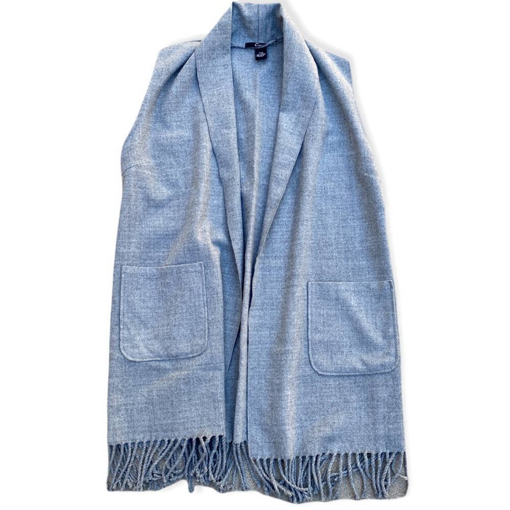CEJON Women's Grey Acrylic Open Long Scarf Cardigan Sweater Jacket  S/M​…​​